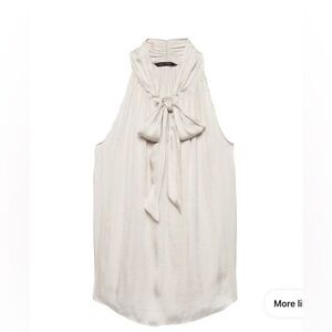 Banana Republic Soft Satin Tie Neck Shell